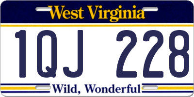 WV license plate 1QJ228