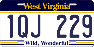 WV license plate 1QJ229