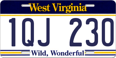 WV license plate 1QJ230