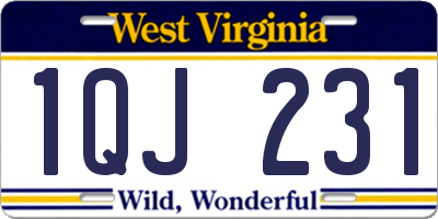 WV license plate 1QJ231