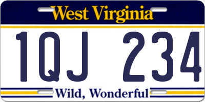 WV license plate 1QJ234