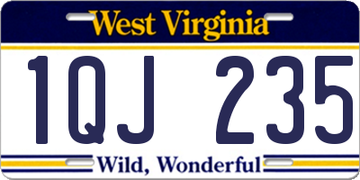 WV license plate 1QJ235