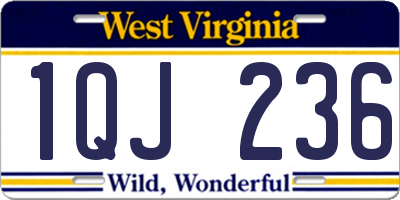 WV license plate 1QJ236