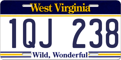 WV license plate 1QJ238