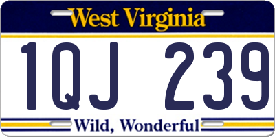 WV license plate 1QJ239
