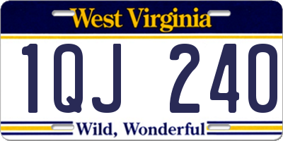WV license plate 1QJ240