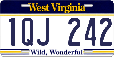 WV license plate 1QJ242