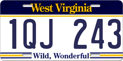 WV license plate 1QJ243