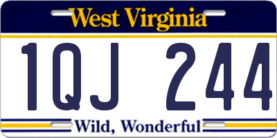 WV license plate 1QJ244