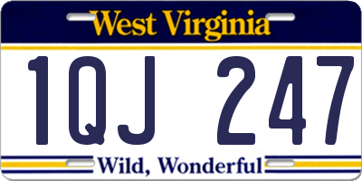 WV license plate 1QJ247