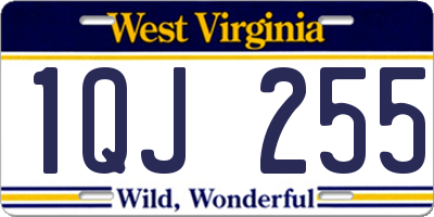 WV license plate 1QJ255