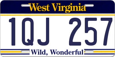WV license plate 1QJ257