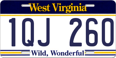 WV license plate 1QJ260