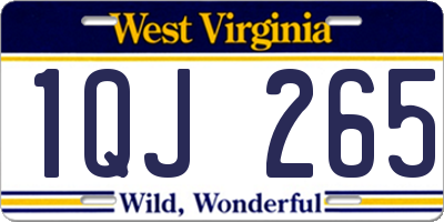 WV license plate 1QJ265