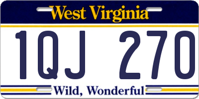 WV license plate 1QJ270