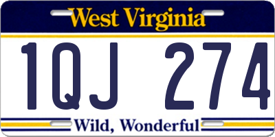 WV license plate 1QJ274