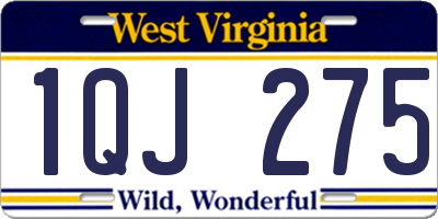 WV license plate 1QJ275