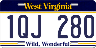 WV license plate 1QJ280