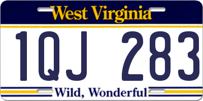 WV license plate 1QJ283