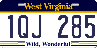 WV license plate 1QJ285