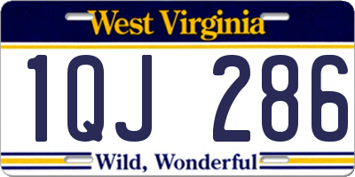 WV license plate 1QJ286