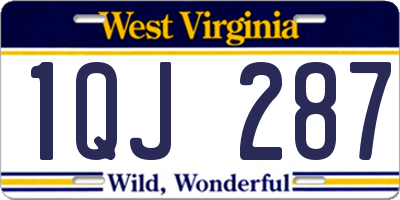 WV license plate 1QJ287