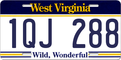 WV license plate 1QJ288