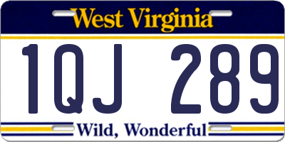 WV license plate 1QJ289