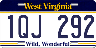 WV license plate 1QJ292