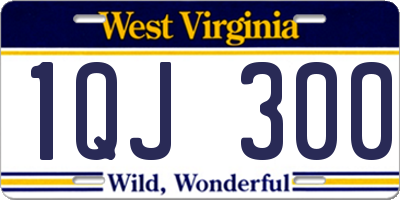 WV license plate 1QJ300
