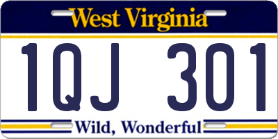 WV license plate 1QJ301
