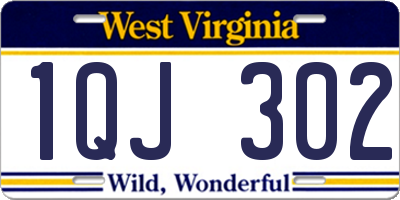 WV license plate 1QJ302