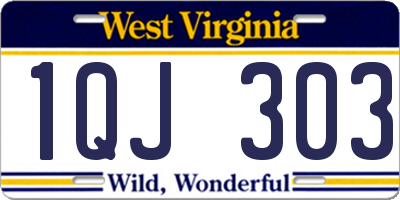 WV license plate 1QJ303