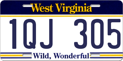 WV license plate 1QJ305