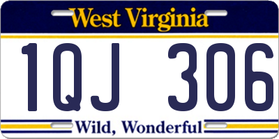 WV license plate 1QJ306