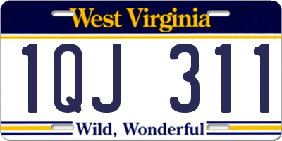 WV license plate 1QJ311