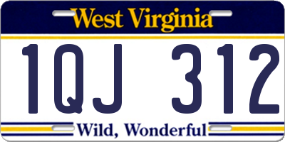 WV license plate 1QJ312