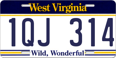 WV license plate 1QJ314
