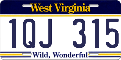 WV license plate 1QJ315