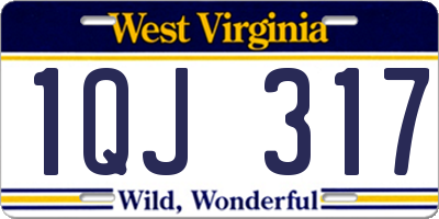 WV license plate 1QJ317