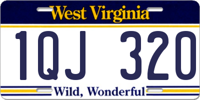 WV license plate 1QJ320