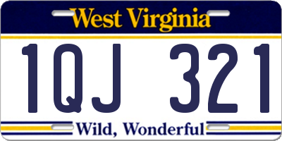 WV license plate 1QJ321