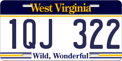 WV license plate 1QJ322