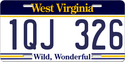 WV license plate 1QJ326