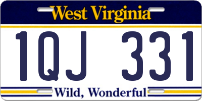 WV license plate 1QJ331