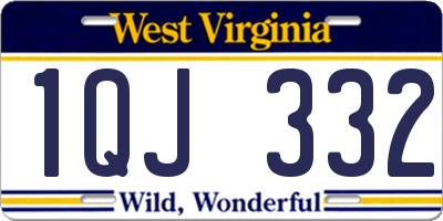 WV license plate 1QJ332