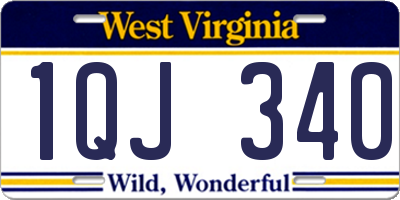 WV license plate 1QJ340