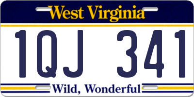 WV license plate 1QJ341