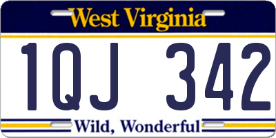 WV license plate 1QJ342