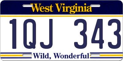 WV license plate 1QJ343